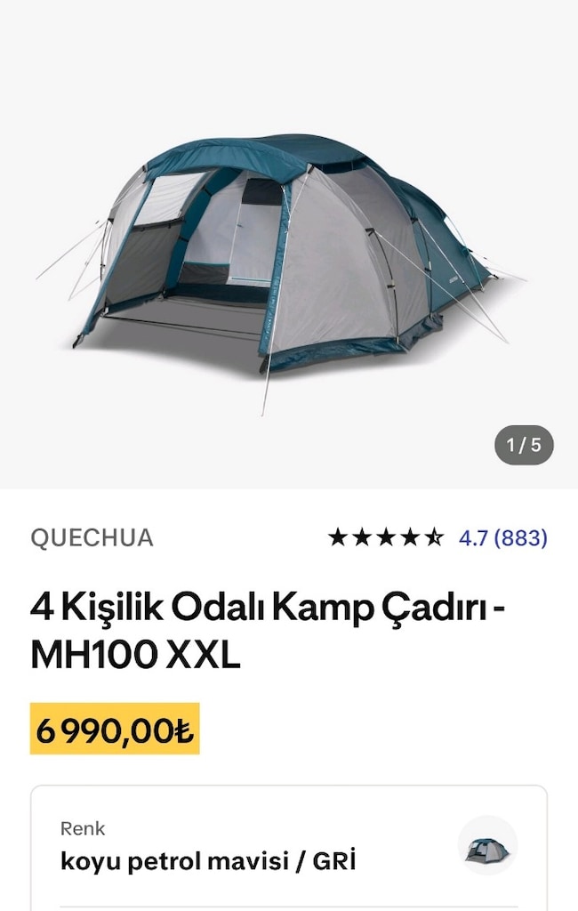 Decatlon Quechua MH100 XXL Çadır