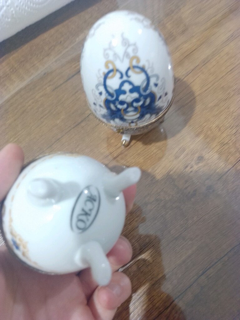 yumurta şeklinde porselen takı kutusu - 2