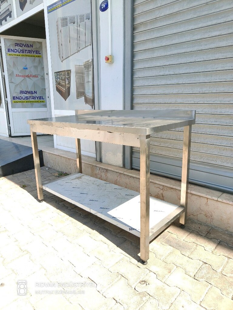 krom çalışma tezgahı hazır mutfak taban raflı krom tezgah - 3