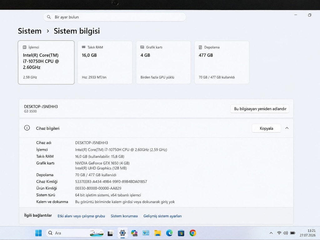 Dell G3 15 | i7-10750H | GTX 1650 | Güçlü Oyuncu Bilgisayarı - 4