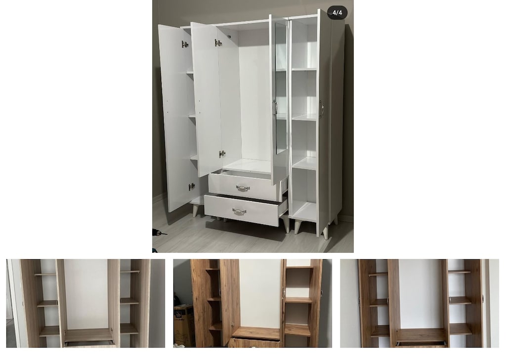 4 kapaklı elbise dolabı foclfdyxej - 4