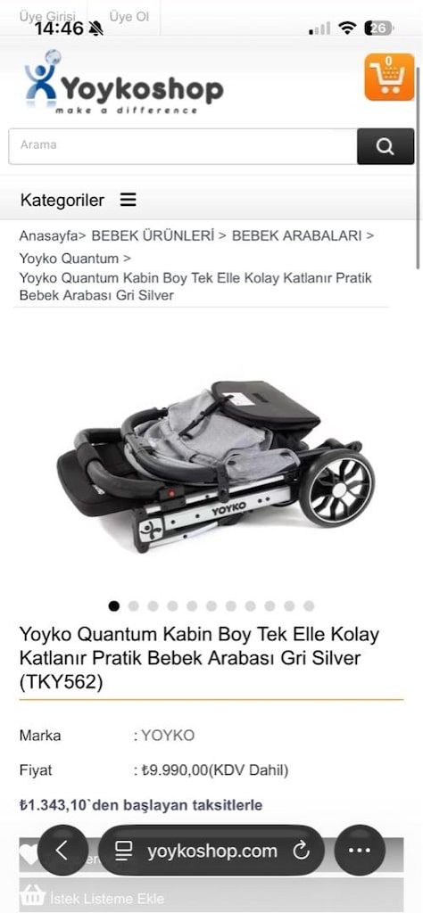 Yoyko bebek arabası ve Puset - 16