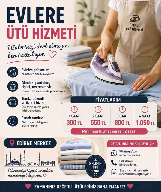 Evlere ütü hizmeti