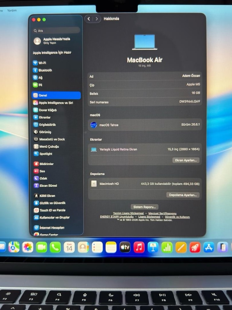 MacBook Air / M5 / 15 inç / 16 GB Ram / 512 GB Ssd - 2