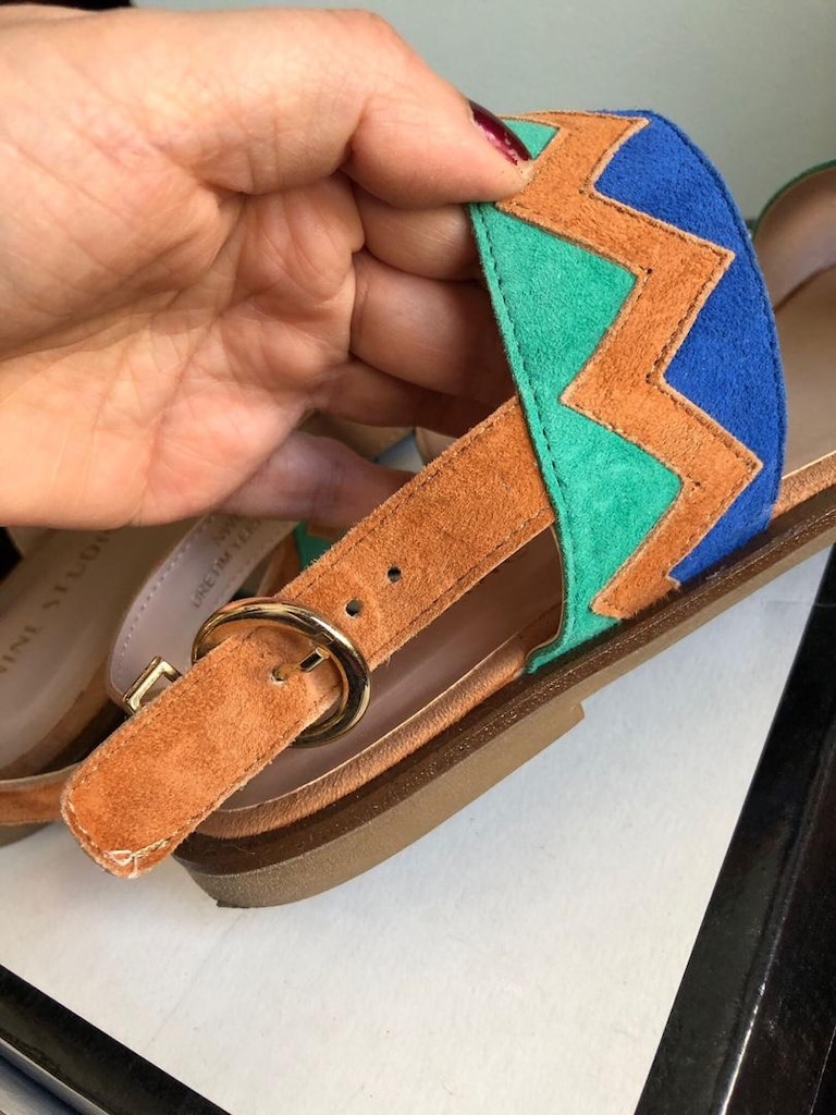 nine west hakiki süet etnik desen sandalet - 8