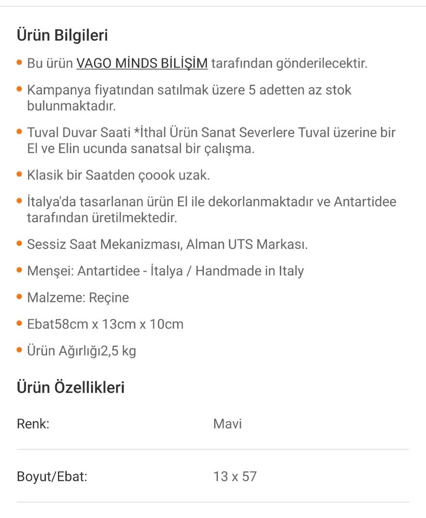 Duvar saati Antartidee marka - 2