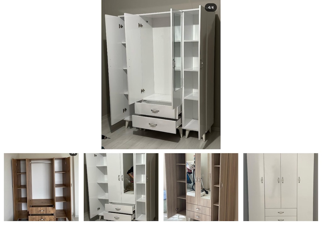 4 kapaklı elbise dolabı ejztrjtnpq - 2