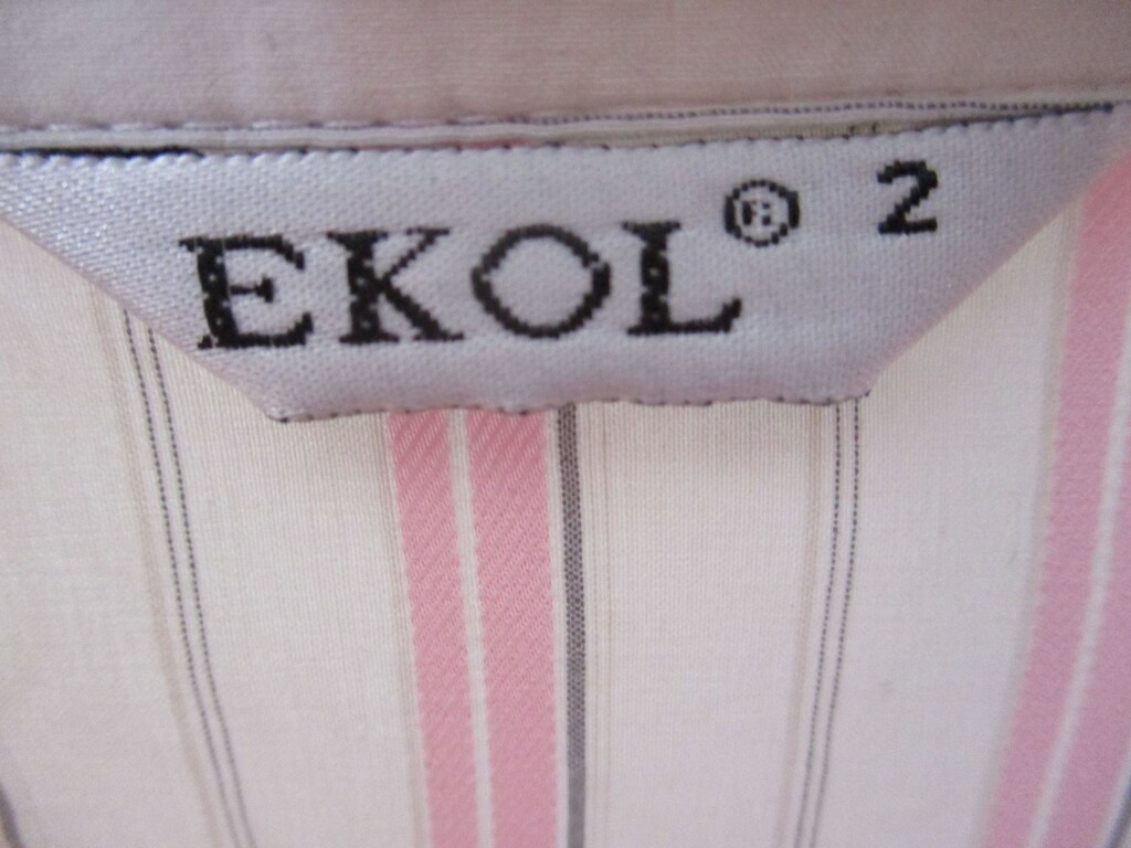 Ekol Marka, Pembe Çizgili, Kısa Kollu Likralı Gömlek - 3