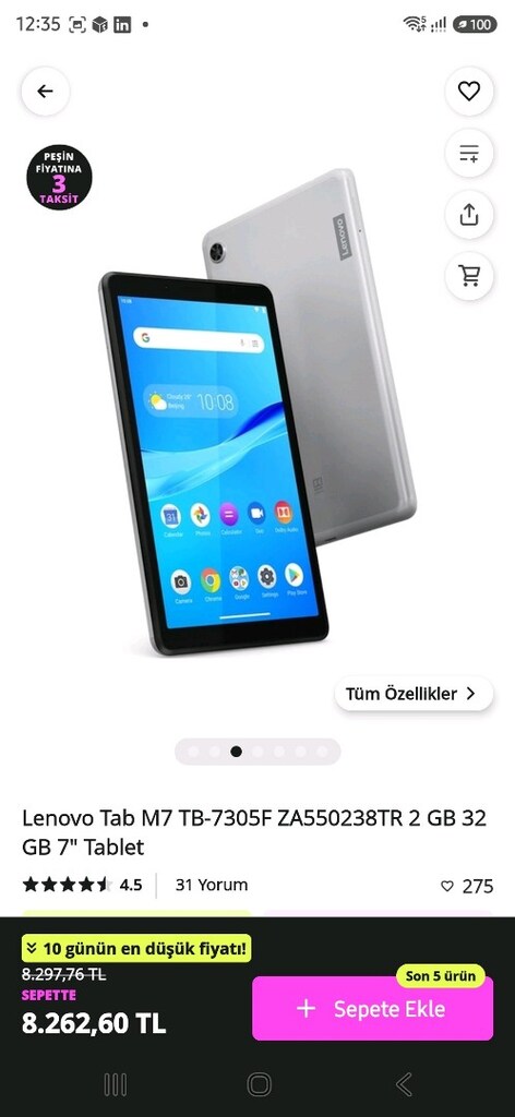 lenova tablet - 8