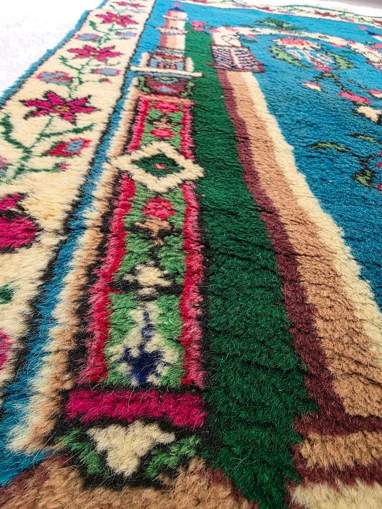 Mihrap desenli motifli kök boya halı - 3