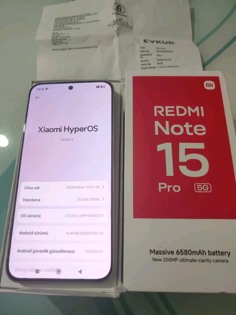 KARTA TAKSİT TR CİHAZİ 25.02.2028 GARANTİLİ REDMİ NOTE 15 PRO 5G 8/256 - 4