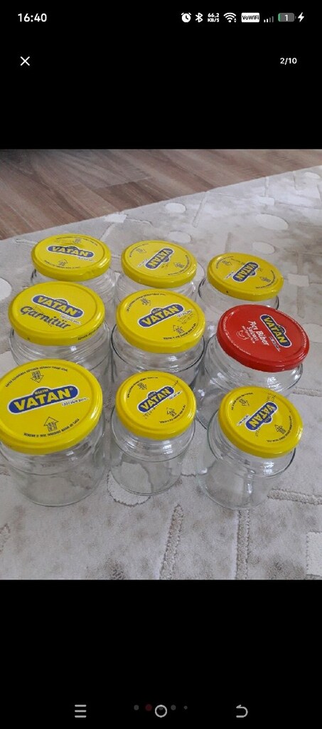 Kavanoz tane 5tl kapaksız,küçük reçellik 4tl,soda şişesi 3tl,sarelle 5 - 12