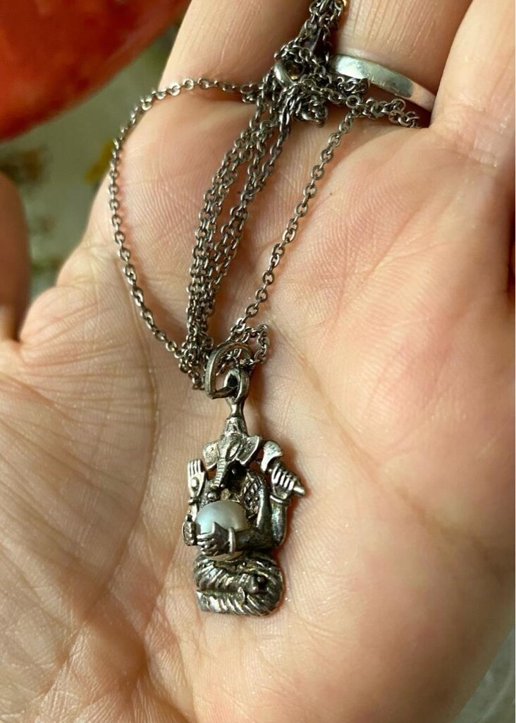 Vintage İncili Ganesha Kolye - 5