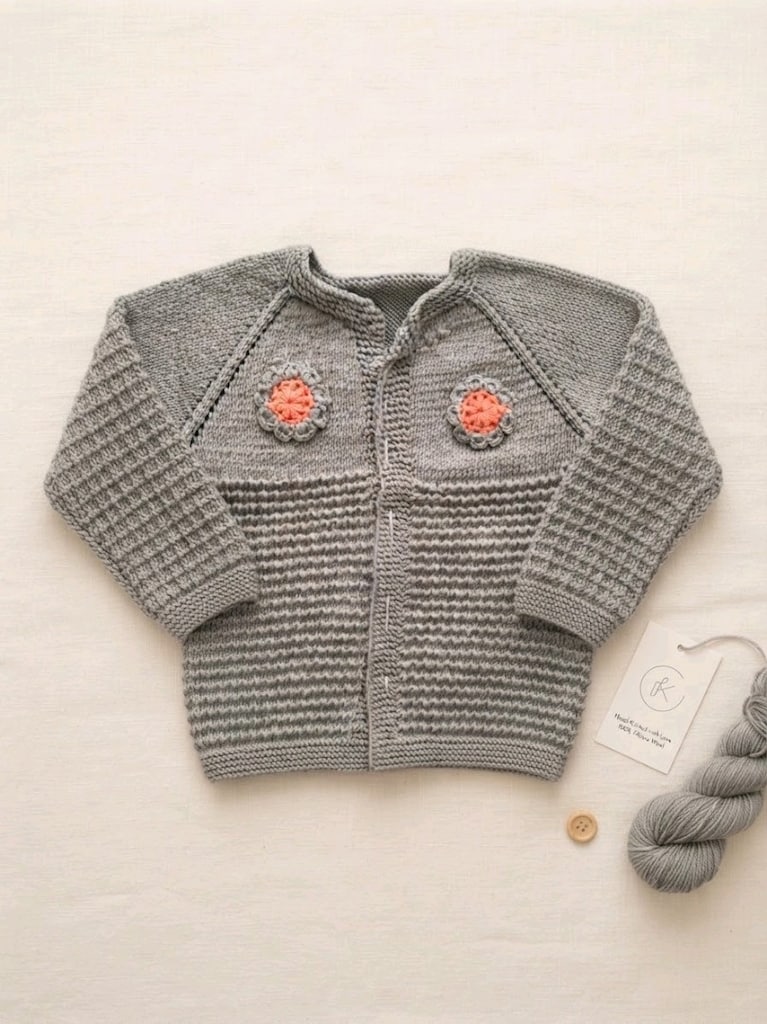 kız bebek 1 2 yaş uyumlu el emeği örgü hırka - 2