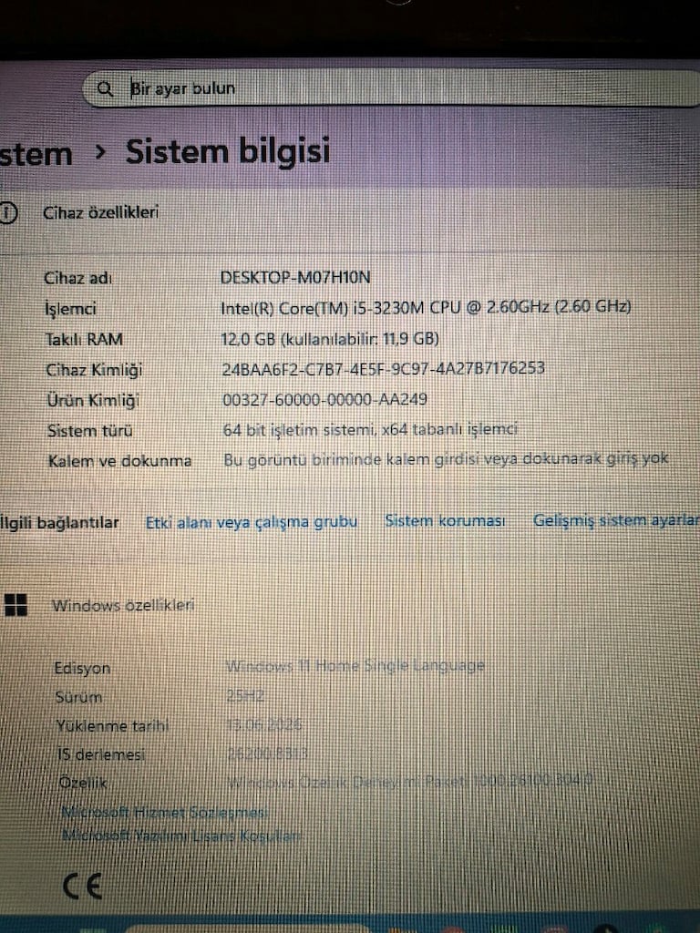 Laptop LENOVO i5 İşlemci 12GB Ram SSD Windows 11 - 5