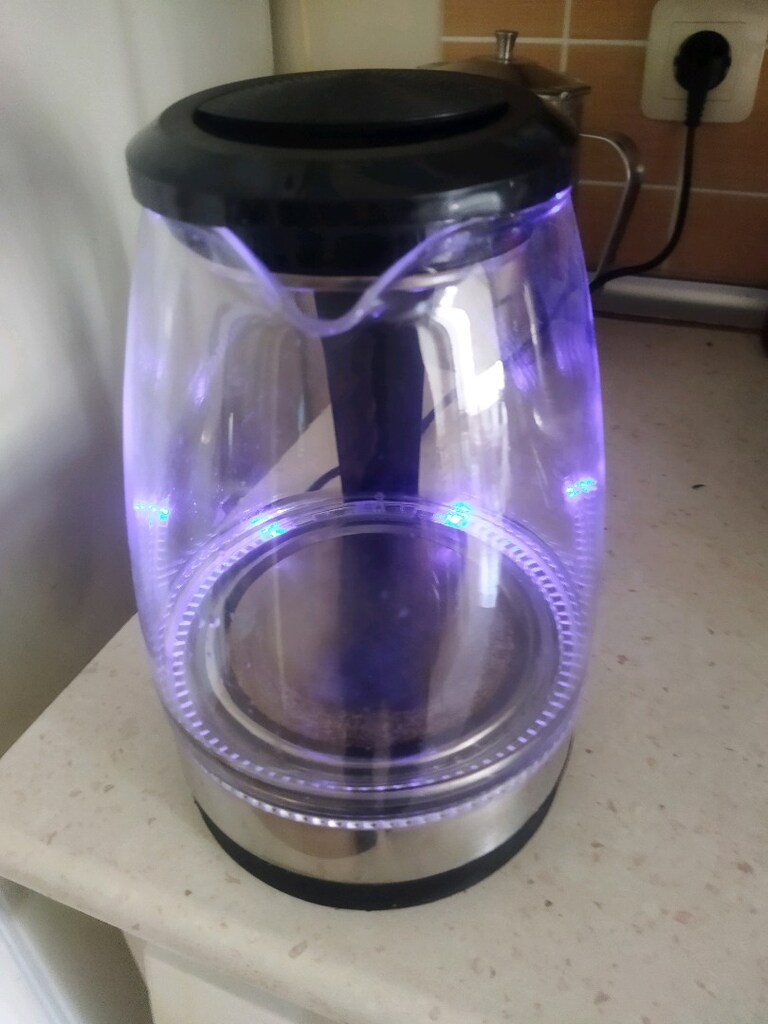 mavi ışıklı cam kettle general home - 4
