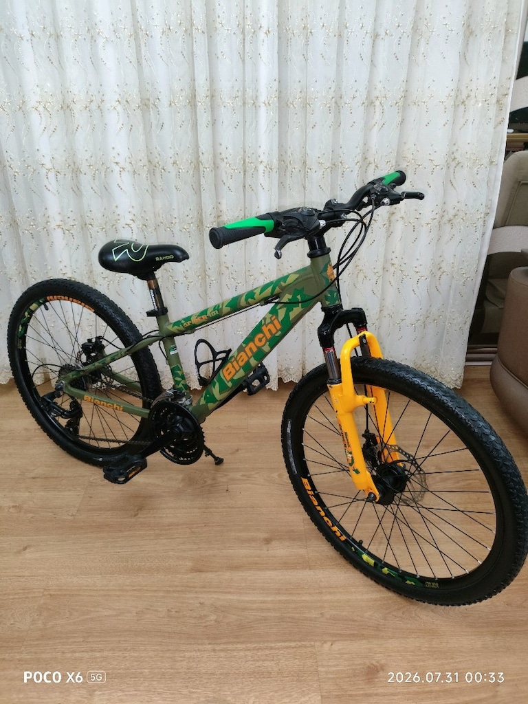 Tertemiz, komple bakımlı 24" Bianchi Spider 401 disk frenli bisiklet - 4