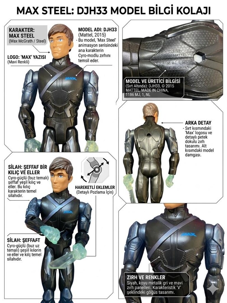Max Steel DJH33 Mattel 2015 Figür - 2