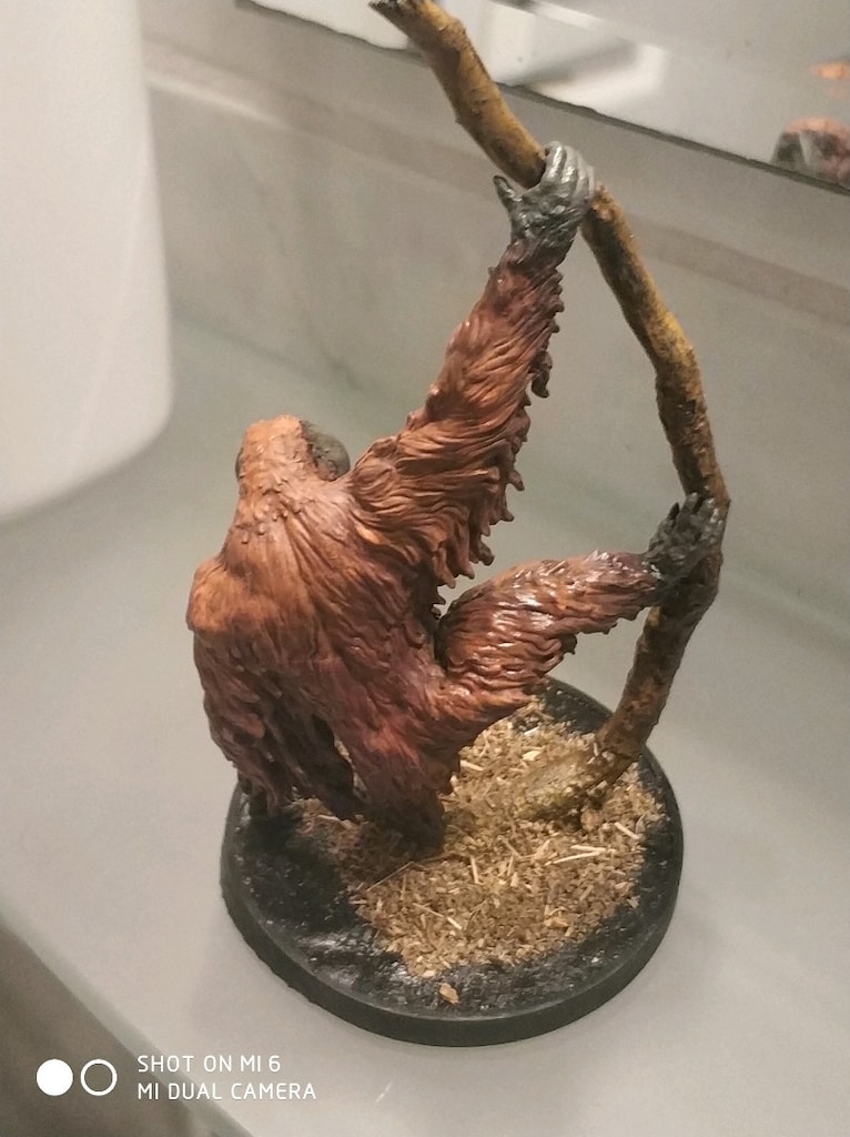 Koleksiyonluk El Boyaması Sumatran Orangutan Minyatürü (FRP / Diorama - 10