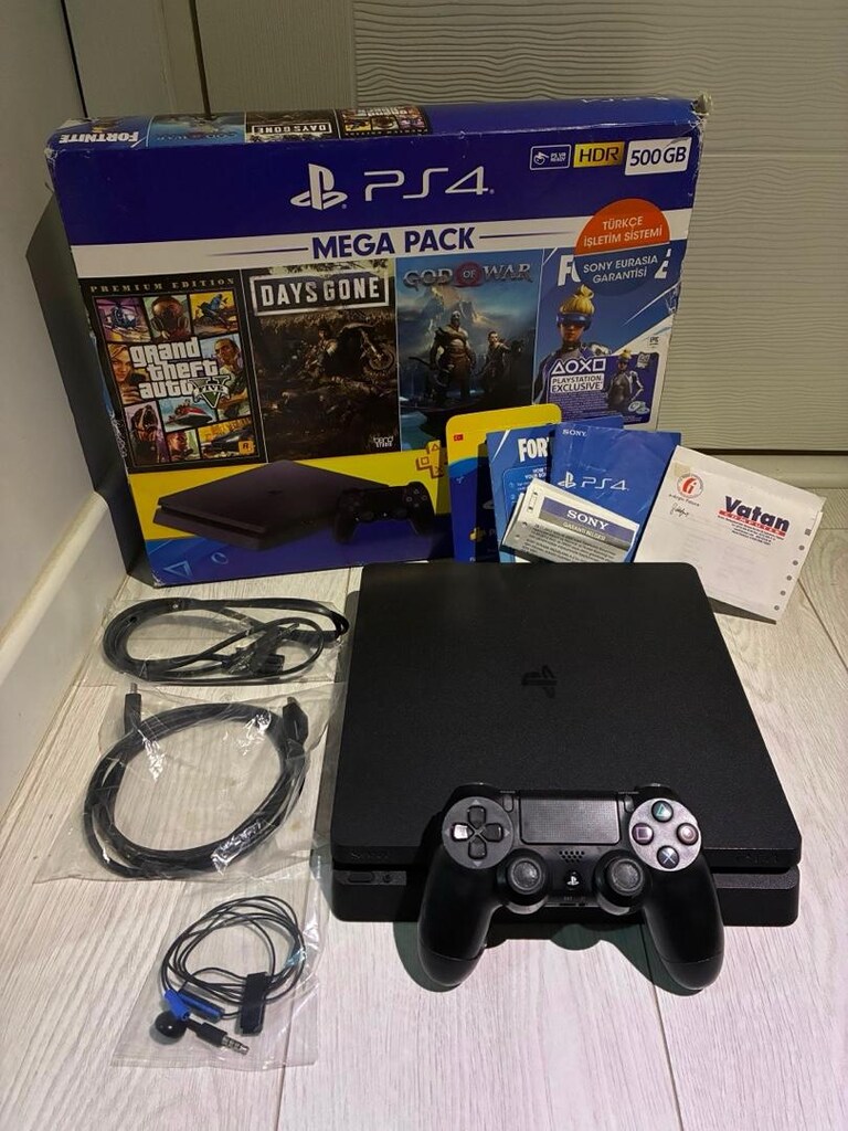 Faturalı - Kutulu - Ambalajlı Kabloları ile PS4 Slim 500GB - 5
