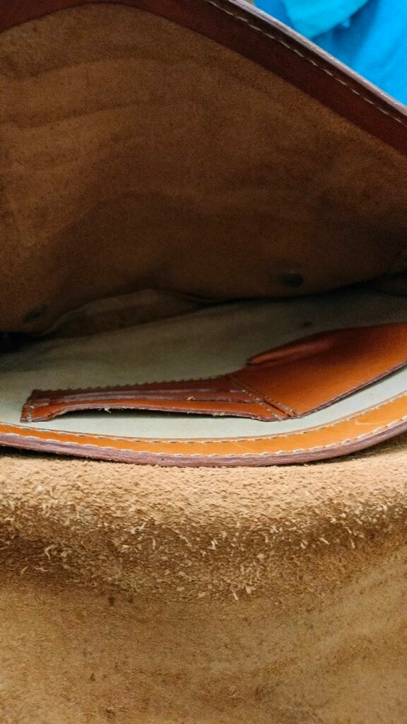 El yapimi %100 deri camel rengi unisex askili canta - 8
