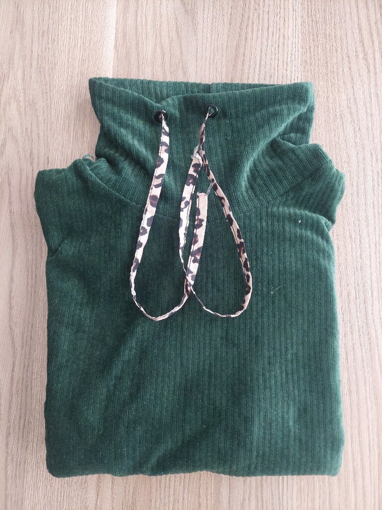 Zümrüt Yeşili Fitilli Kadife sweatshirt -bluz - 7