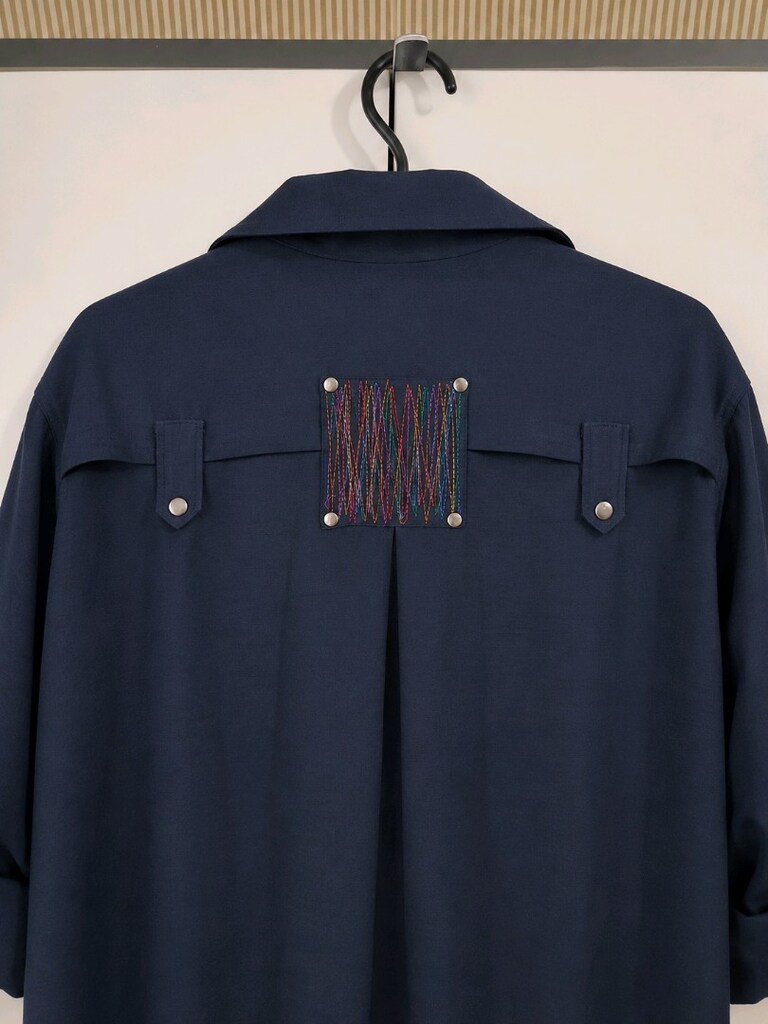 XL-XXL Lacivert Uzun Tunik & Geniş Paça Pantolon Takım Kadın Kombin - 7