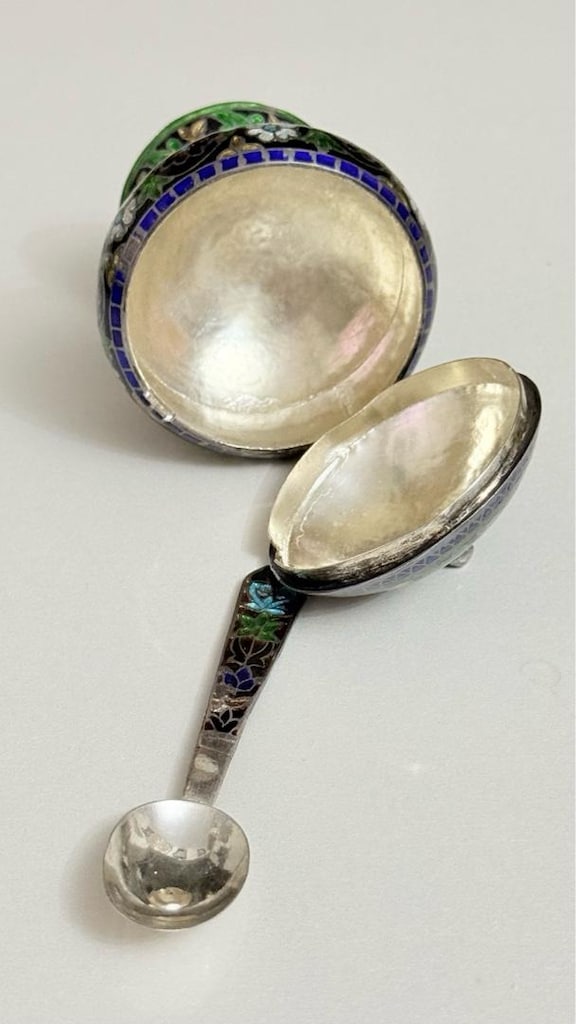 Dövme gümüş el yapımı cloisonné - 4