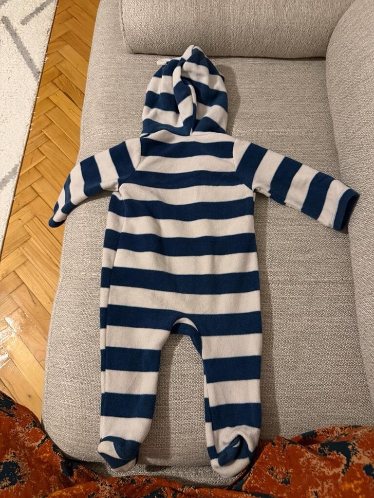 Çizgili Bebek Tulumu Ayaklı - 2