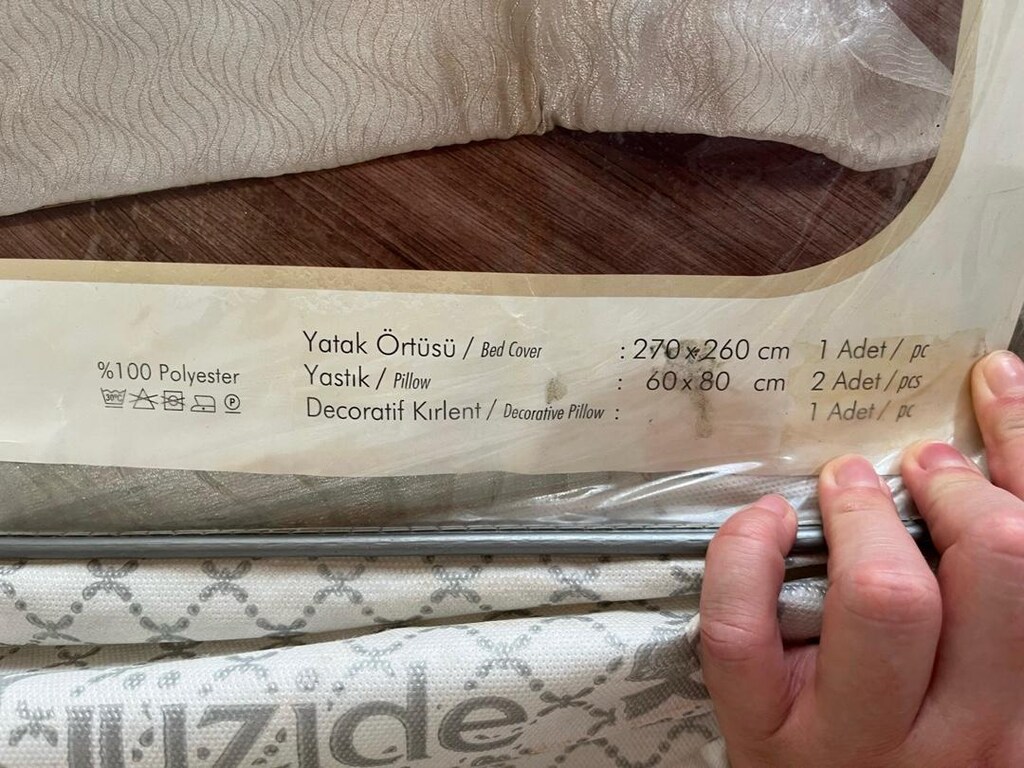 GÜZİDE ÇEYİZLİK GELİN SETİ YATAK ÖRTÜSÜ ANTRASİT GRİ TEMİZ YENİ - 9