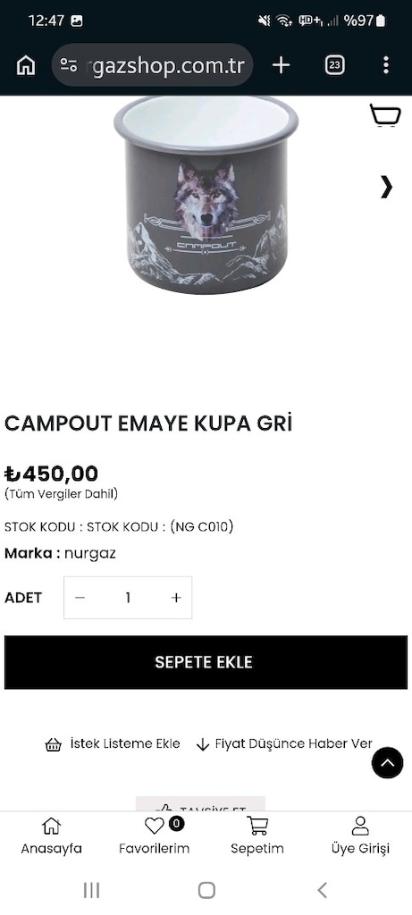 Kamp Bardağı EMAYE KUPA - 8