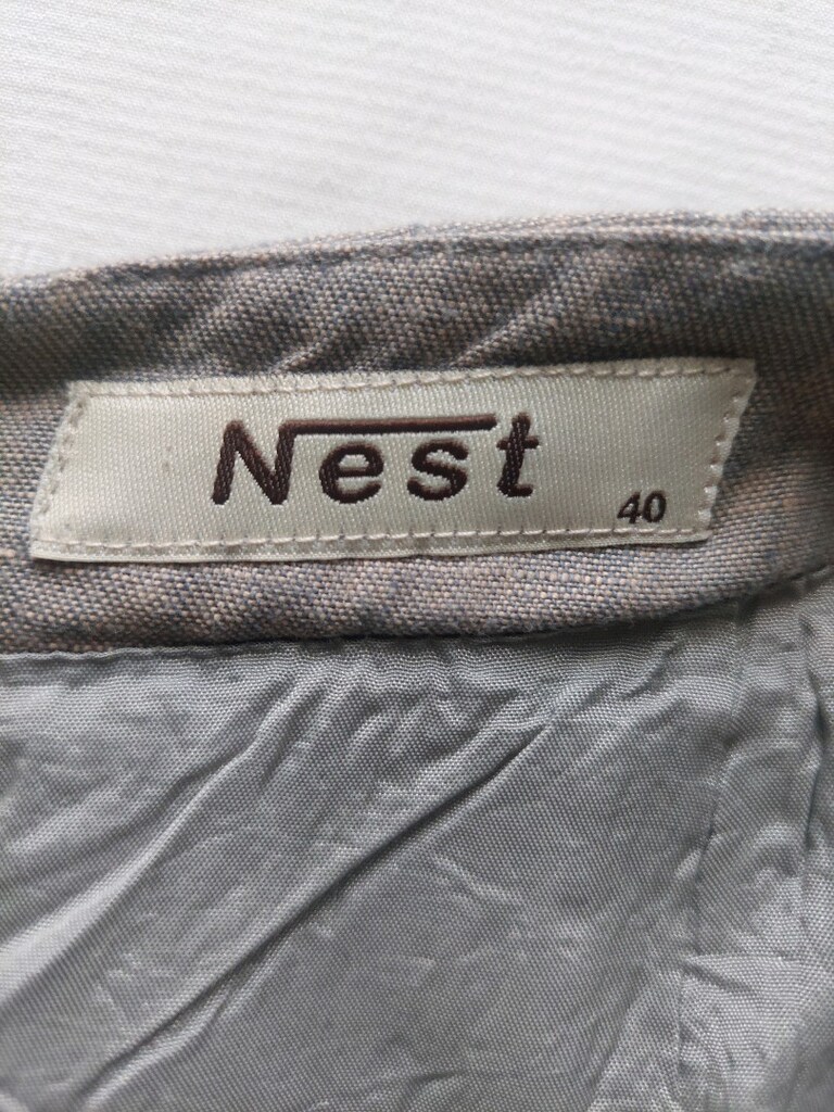 NEST nakışlı saf KETEN ikili takım elbis - 13