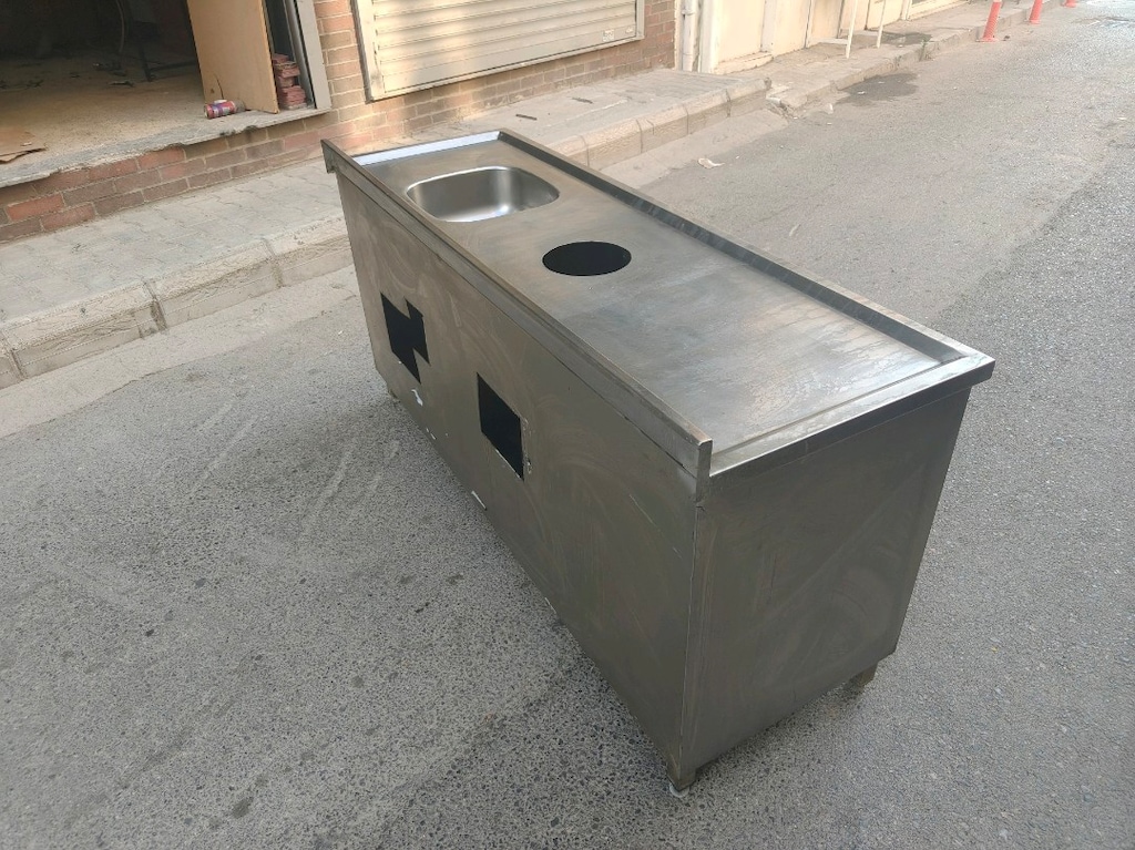 krom kapaklı evye tezgah - 5
