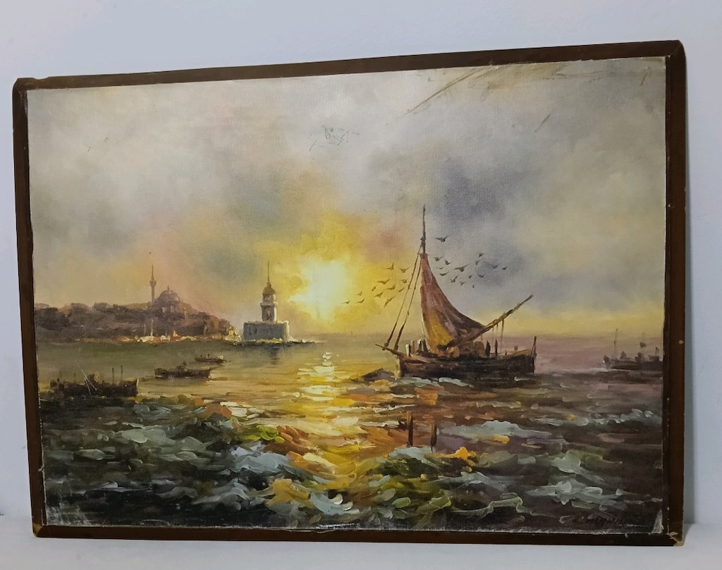 Yağlıboya İstanbul Manzarası Tablo - 2
