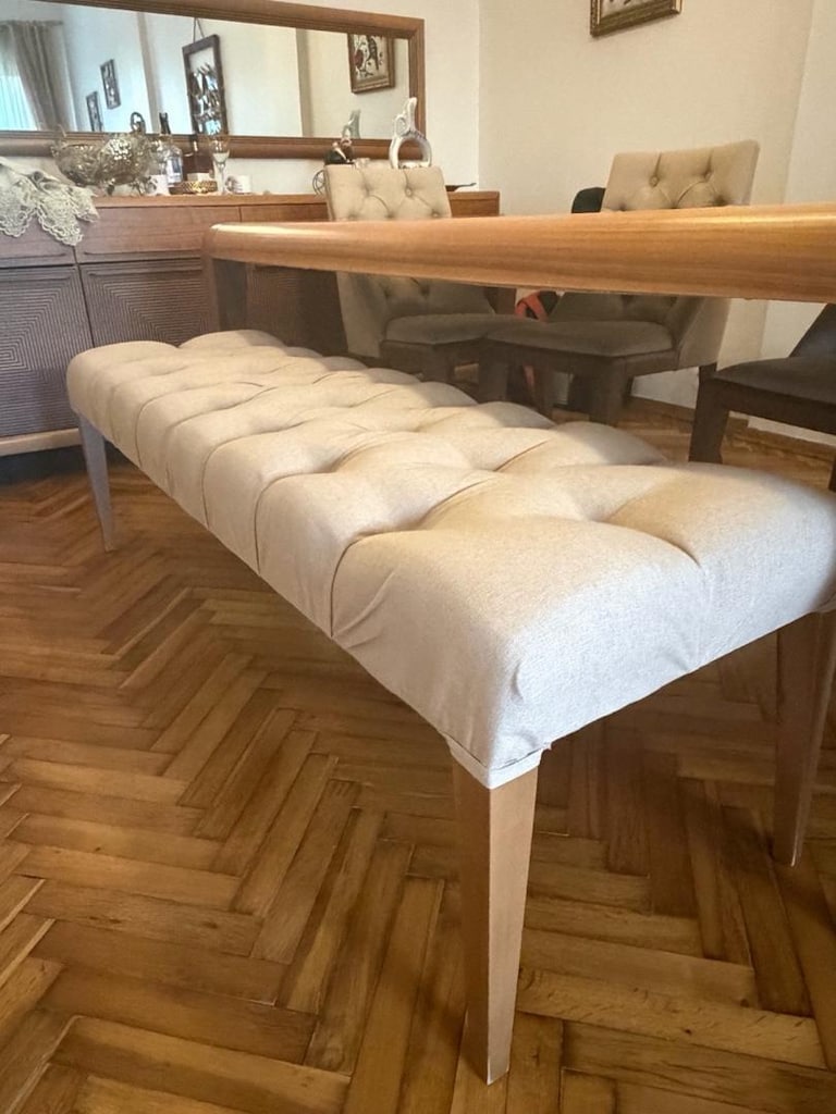 Tetri Home Yemek Odası Takımı – Masa, 4 Sandalye, Bench, Büfe ve Ayna - 4