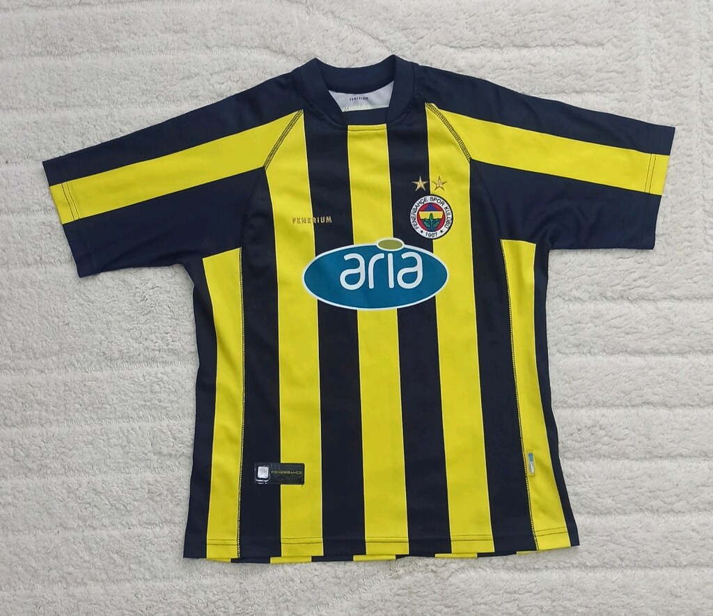 2003-2004 Marcio Nobre Orijinal Fenerbahçe Çubuklu Forma Fenerium Aria