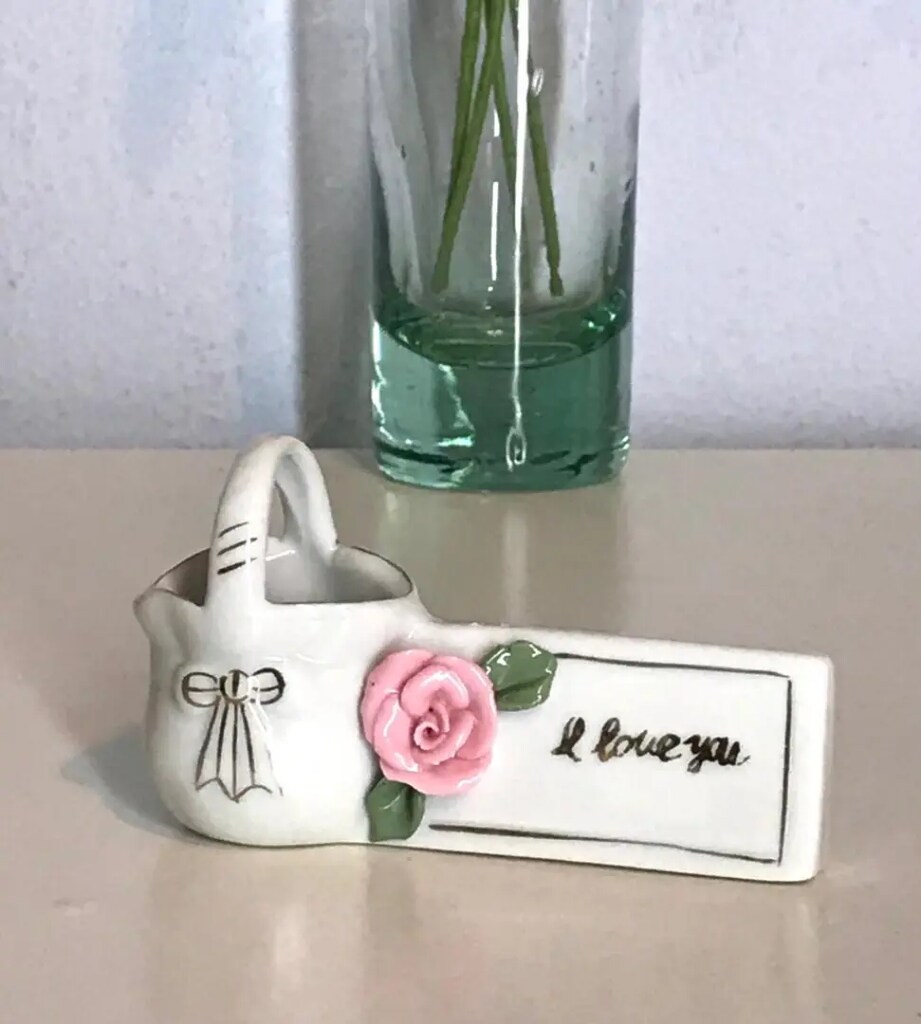 Vintage Capodimonte Çiçekli El Boyama Porselen Biblo - 7