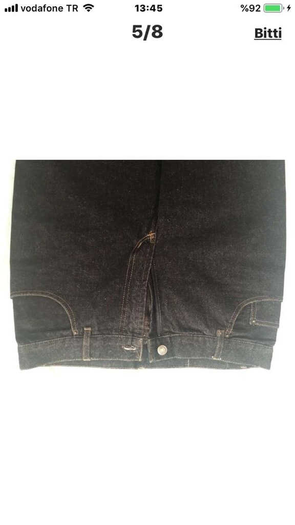 WINTAGE; İtalyan; SICILY&CO SİYAH DAR PAÇA KOT PANTOLON - 5