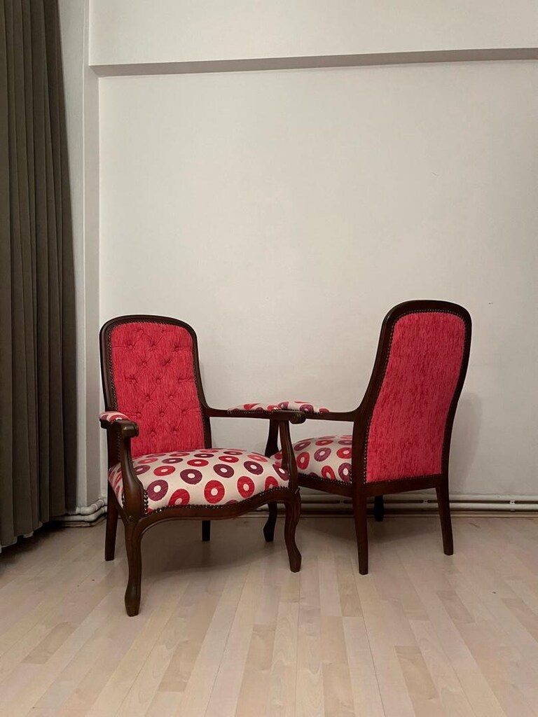 vintage ingiliz masif çift berjer - 4