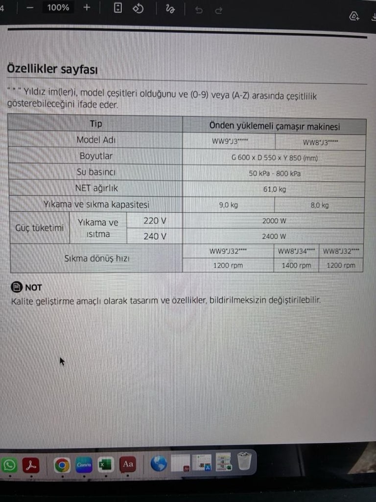 Sahibinden çalışır vaziyette 7kg kapasiteli Samsung çamaşır makinesi - 6