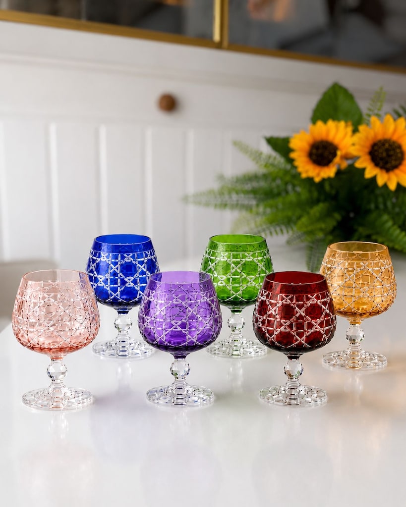 kristal kesme kahve yanı su bardağı 250 ml - 2