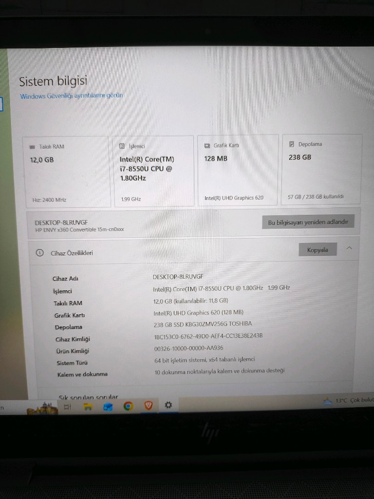 HP ENVY DOKUNMATİK EKRAN - 2