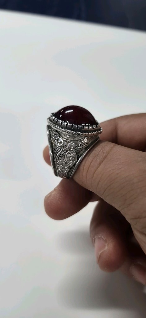 Osman özpala Osmanlı ateş kehribar taşlı yüzük - 3