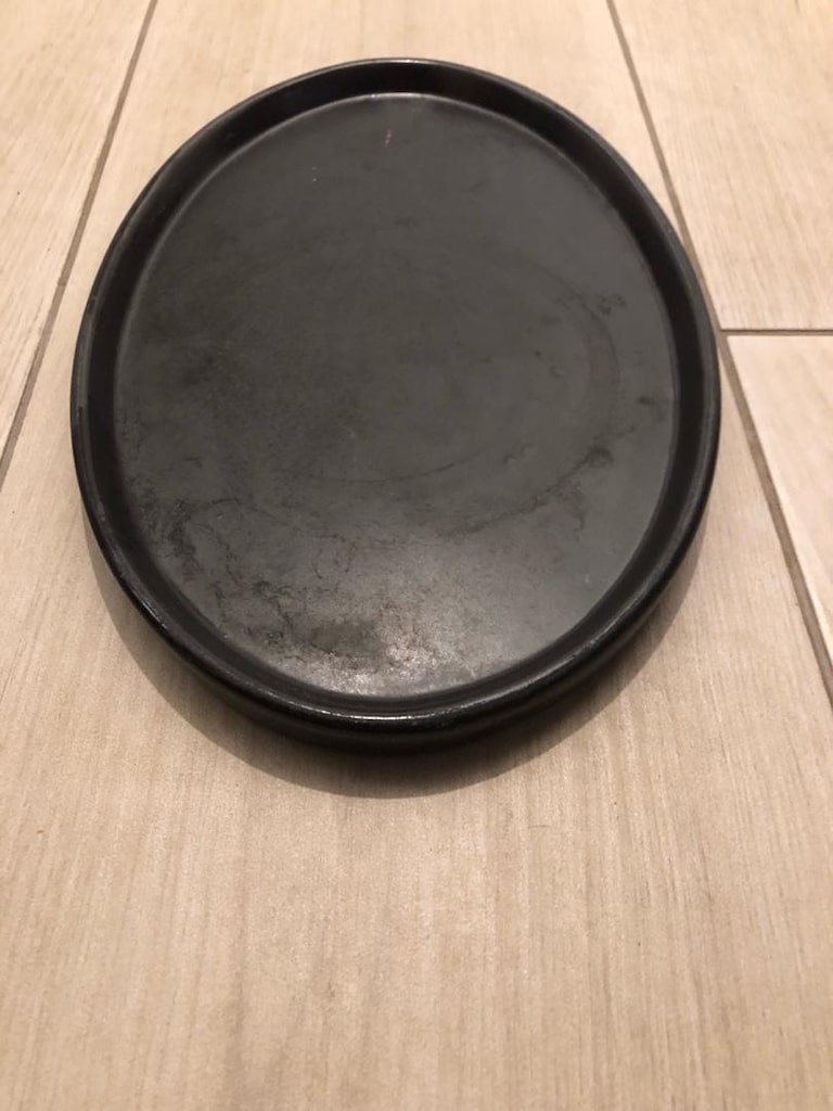 Siyah Oval Seramik Bonsai Saksı Altlığı - 4