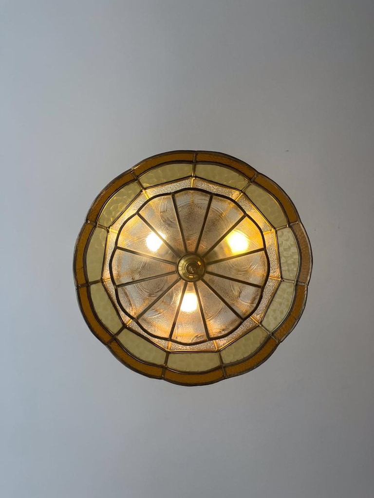 Vintage Büyük Boy Vitray Avize - 5