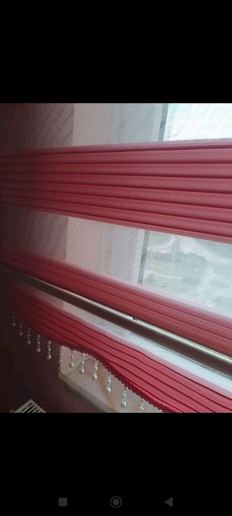 pembe zebra stor perde 160× 200 ebatlarında 2 adet boncuklu dilimli - 6
