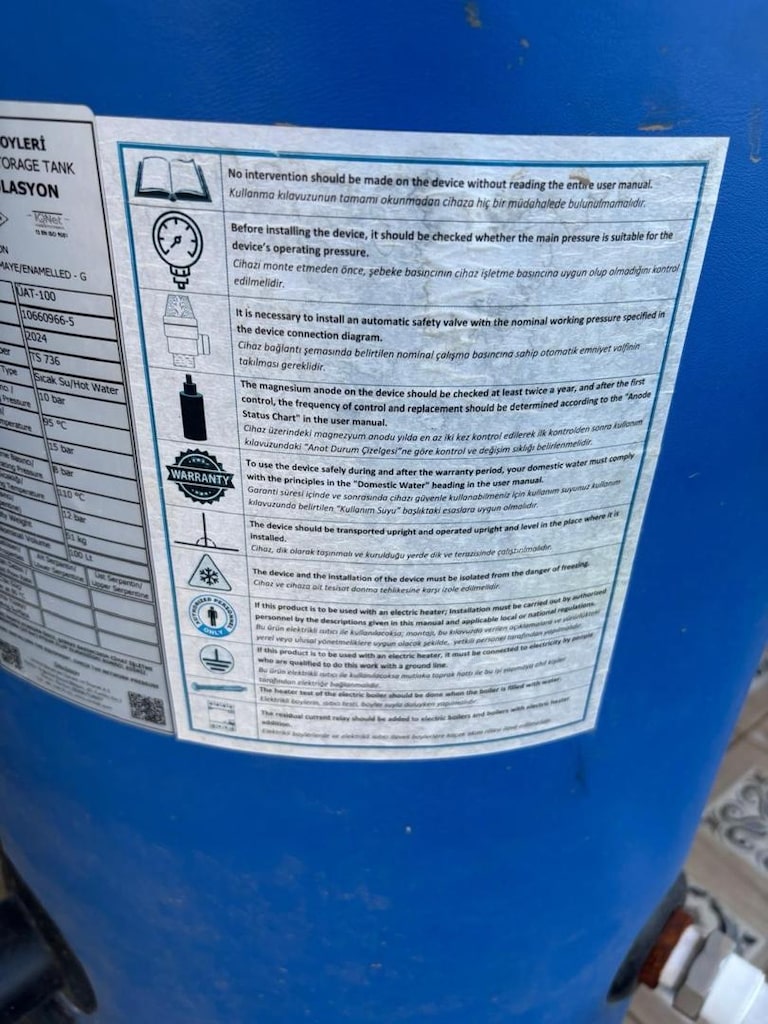 SICAK SU BOYLERİ 100LT AKÜMÜLASYON - 3
