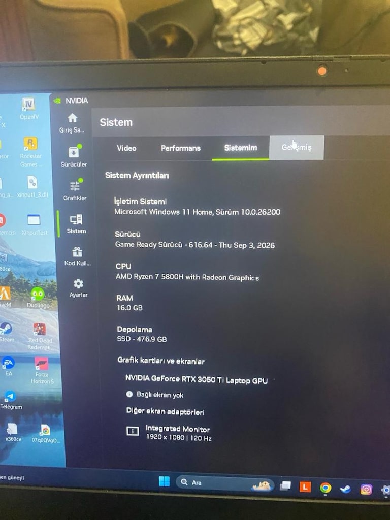 lenovo ideaped 3 full Rtx3050 Ryzen7 - 5