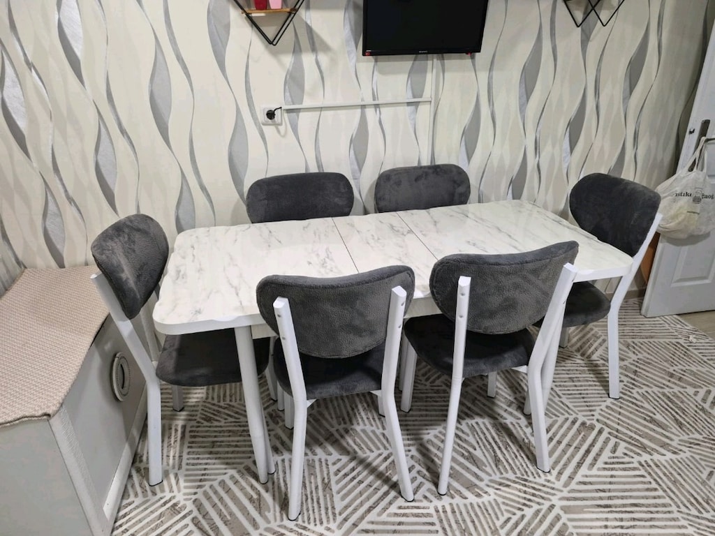 İmalattan Sıfır - Full MDF High Gloss Lüks Yemek Masası Takımı KAÇMAZ - 8