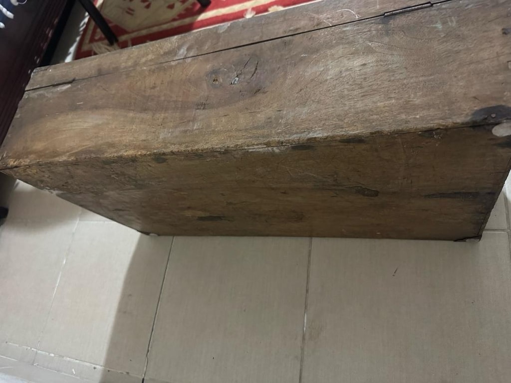 Vintage Masif Ahşap El Yapımı Valiz Sandık 70x38x20 cm - 15